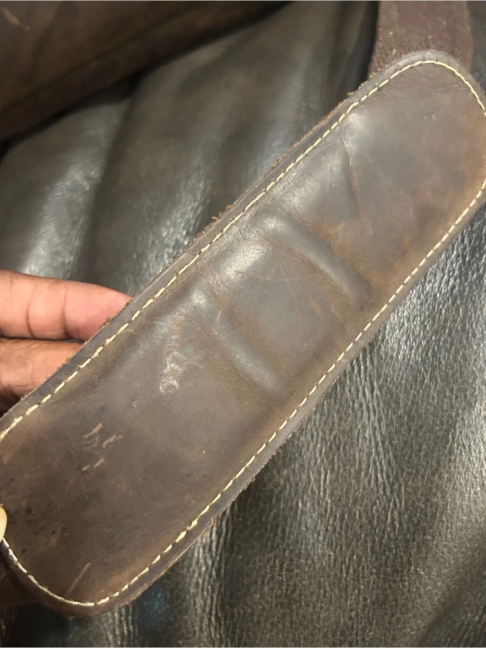 Vintage Crazy Horse Leather Mens Messenger’s Bag